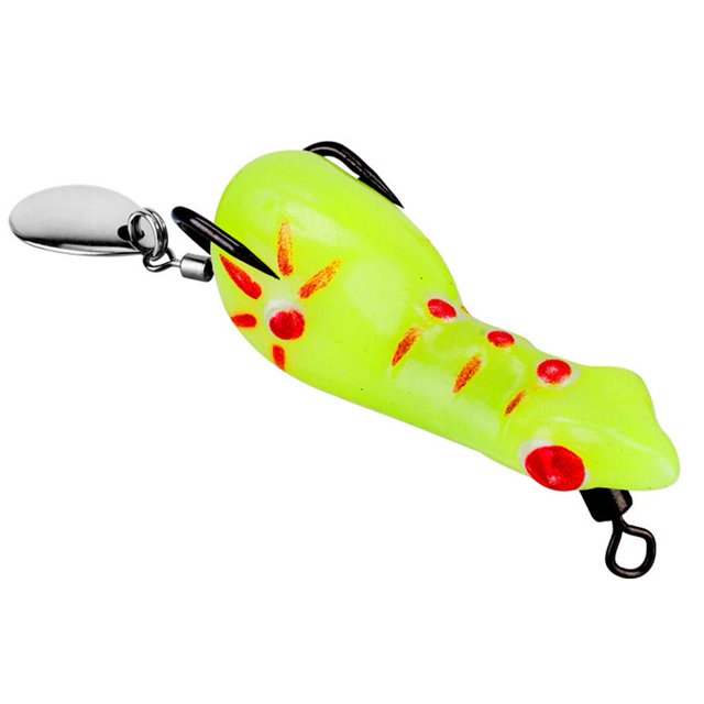 TQEHS Señuelos de rana para pesca en superficie, blandos, para lubina, pececillos, cebos para trucha* H6C7
