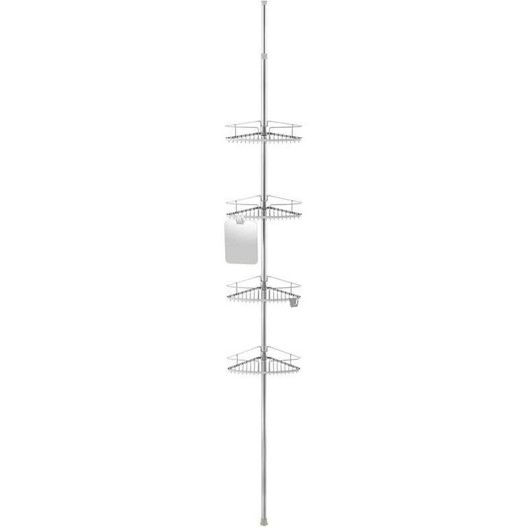 Better Living 13406 Fineline 4-Tier Shower Caddy with Mirror, Stainless Steel