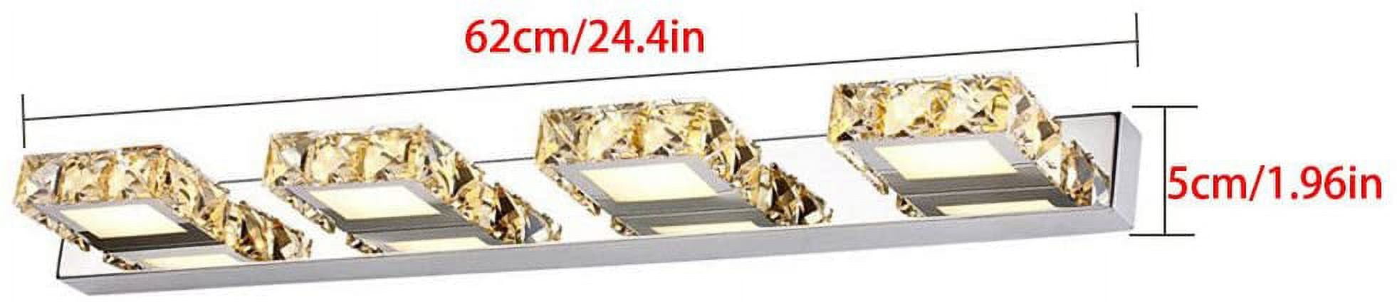 Fetcoi, Bathroom Lighting Bath Wall Sconces Lighting LED Crystal Mirror Front Makeup Fixture Vanity Lights(4 Warm Lights)