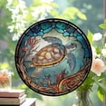 thumbnail image 2 of Sea Turtle Decor Suncatcher Stained Glass Window Hanging - Handmade Suncatchers for Windows with Hooks - Sea Art Glass Sun Catcher Indoor Outdoor Garden Mothers Day Birthday Gifts, 2 of 6
