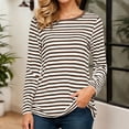 thumbnail image 4 of Women Oversized T Shirts Y2K Basic Long Sleeve Striped Print Fashion Tops 2026 Spring Summer Casual Tee, 4 of 5