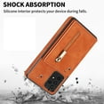 thumbnail image 6 of Samsung A53 5G Case, Dteck Zipper Pocket Credit Card Holder Flip Stand Case PU Leather Shockproof Cover for Samsung Galaxy A53 5G - Brown, 6 of 7
