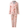 thumbnail image 5 of JGNGSHN Womens Pajamas Set Long Sleeve Lougewear Button Down Sleepwear 2 Piece Pjs Lounge Set, 5 of 8