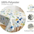 thumbnail image 3 of 60x84inches Spring Wild Flowers Tablecloth Blue Yellow Daisies Watercolor Floral Rustic Table Cloth Waterproof Rectangle Table Cover for Dining Room Kitchen Banquet Party Picnic Outdoor Use, 3 of 7