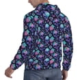 thumbnail image 3 of KLL Flower Blue Skull Print Mens Hoodie Long Sleeve Casual Pullover Hooded Sweatshirt Fashion Drawstring Hoodies with Pocket-3X-Large, 3 of 6