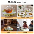 thumbnail image 2 of Summer Sunflowers Round 15 Inch Placemats Set of 4, Botanical Blooms Florals Wooden Grain HeatResistant Non Slip Place Mats for Dining Table, Wipeable Braided Kitchen Table Mats for Housewarming, 2 of 9