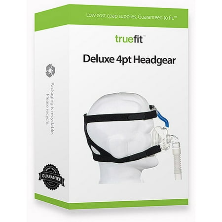 Truefit CPAP Deluxe 4-Point Headgear, Universal, black, 1 pack