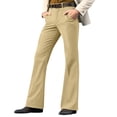 thumbnail image 4 of Sakmal Khaki Pants Men Flare Leg High Waisted Yellow Relaxed Fit Slacks Chino Pants for Men XL, 4 of 4