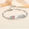 thumbnail image 2 of Medical Id Bracelets for Women Stainless steel Heart Chain Medical ID Bracelets 6.5-8 Inch Adjustable with engraving:TYPE 1 DIABETES, 2 of 5