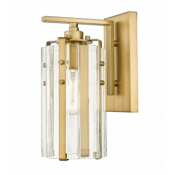 1 Light Wall Sconce in Industrial Style-12.5 inches Tall and 5.25 inches Wide-Rubbed Brass Finish Bailey Street Home 372-Bel-4973412