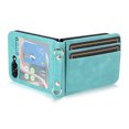 thumbnail image 3 of Wallet Case for Samsung Galaxy Z Flip 6, Pretty Card Package Cover Luxury PU Leather + Hard PC Bumper Ultra-thin Protective with Long Shoulder Strap for Samsung Galaxy Z Flip 6 5G, Green, 3 of 8