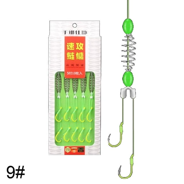 Iron Hook Fishing Line Group with Double Hook Structure, Spring Anti-Entanglement Design for Fishing Large Fish like Silver Carp and Bighead Carp