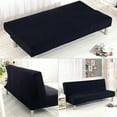 thumbnail image 2 of Topchancess Stretch Sofa Bed Cover, Folding Armless Sofa Cover All-Inclusive Futon Slipcover Solid Color, Black, 2 of 9