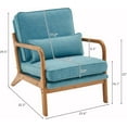 thumbnail image 3 of JOYMOR Modern Linen Accent Chair, Upholstered Comfy Reading Lounge Armchair with Solid Wood Frame, 3 of 10