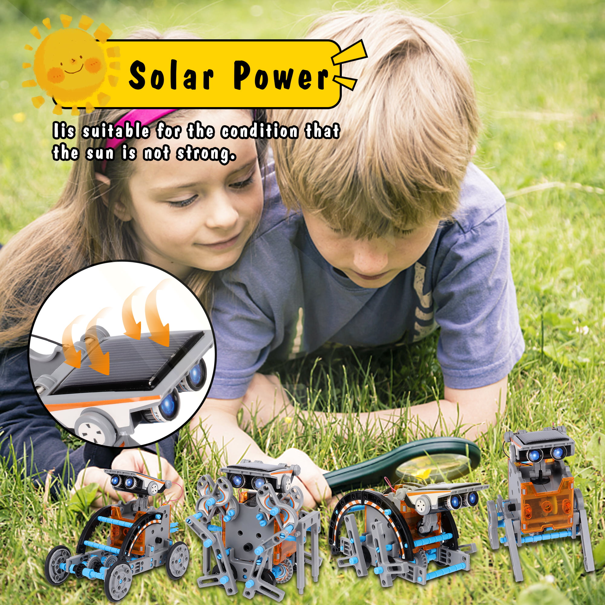TEMI STEM Solar Robot Kit for Kids, 12-in-1 Educational STEM Science  Experiment Toys, Solar Powered Building Kit DIY for 8 9 10 11 12 13 Years  Old