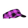 thumbnail image 2 of Disketp Purple Black Buffalo Plaid Sun Visors for Women Men Unisex Tennis Golf Visor Hat Adjustable Summer Hats Sport Outdoor Visor Hat UV Protection Cap, 2 of 8