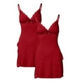 thumbnail image 3 of Summer Dresses for Women V Neck Women's Sleepwear Fitness Tank Top Spaghetti Strap Comfy Womens Nightgown Red, 3 of 7