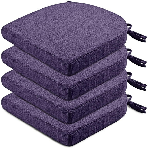 Chair Cushions for Dining Chairs 4 Pack - Kitchen Chair Cushions with Ties and Non-Slip Backing - Dining Chair Pads 16"X16"X2", Navy