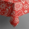 thumbnail image 5 of Christmas Square Tablecloth 42x42 Inch – Waterproof Polyester Printed Table Cover, Wrinkle Resistant & Washable for Kitchen Dining Picnic Party Decor, Single-v4-15, White, 5 of 6