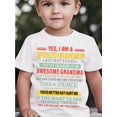 thumbnail image 1 of Youngsters' Funny "Spoiled Grandson" Letter Print T-Shirt - Comfy Round Neck Short Sleeve Tee for Boys & Girls, Black with Colorful Text Design, Perfect for Summer Casual Play, T Shirts, 1 of 6
