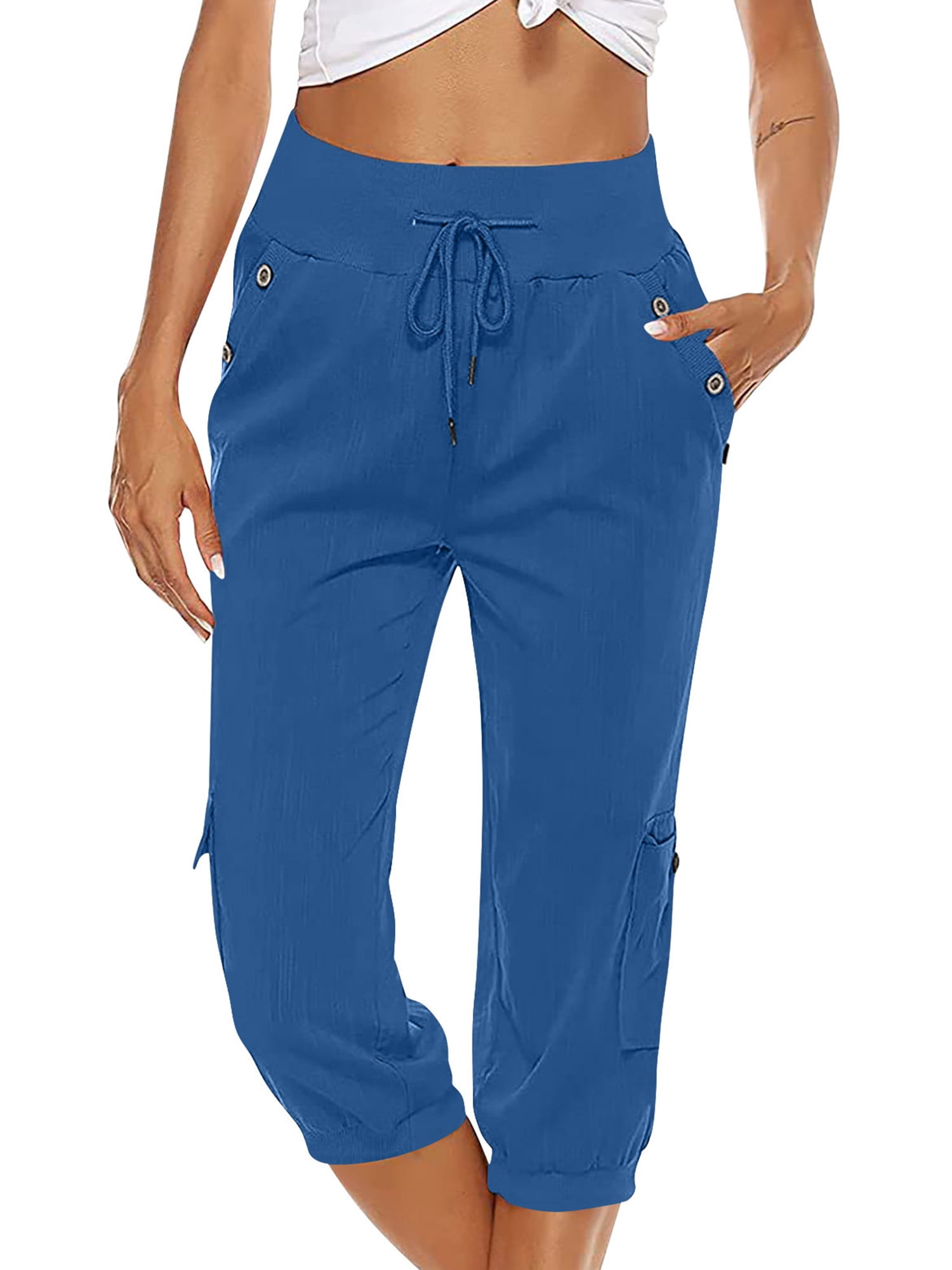 Womens capri pants with pockets cheap
