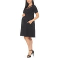 thumbnail image 2 of White Mark Maternity Crisscross Neckline Dress with Pockets, Women's, S-3X, 2 of 5