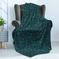thumbnail image 4 of Ethnic Soft Flannel Fleece Throw Blanket, Vibrant Colored Drawing Style Pattern with Geometrical Traditional Illustration, Cozy Plush for Indoor and Outdoor Use, 60" x 80", Multicolor, by Ambesonne, 4 of 5