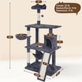 thumbnail image 7 of Yaheetech 63" Multi-Level Cat Tree with Condo, Hammock, Basket & Scratching Ramp, Dark Gray, 7 of 7