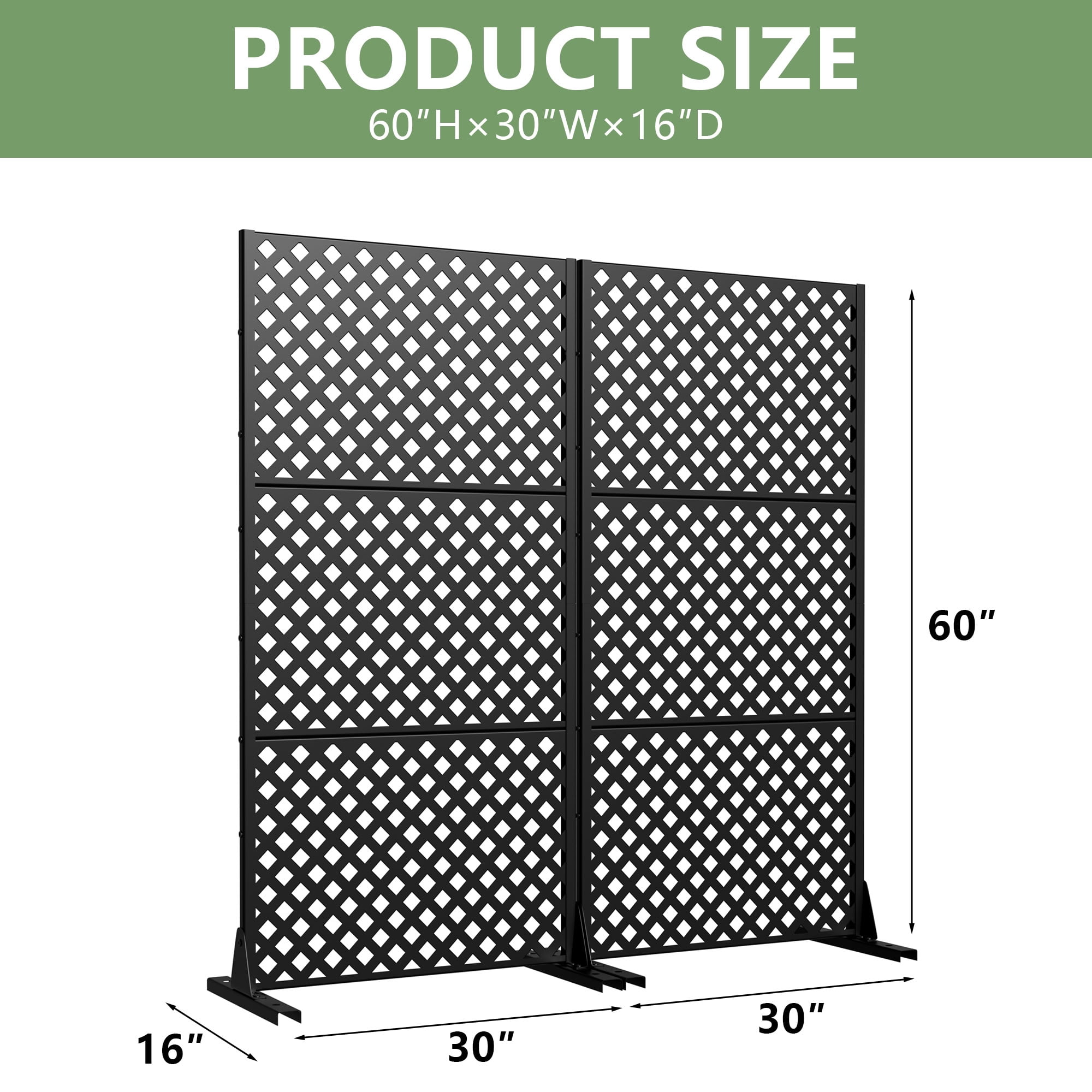 MAYEERTY 3 Panels Outdoor Privacy Screen, Metal Decorative Privacy Fence, 2 pcs Privacy Panel for Patio, Balcony, Backyard, Garden