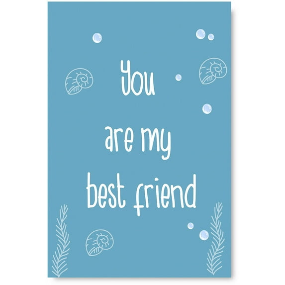 Awkward Styles You Are My Best Friend Poster Art Motivational Prints Kids Room Wall Art Sea Art Whale Illustration Inspirational Quotes Newborn Baby Room Wall Decor Sea Wallpapers Made in USA
