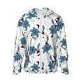 thumbnail image 2 of Uemuo Lilies Flowers Pattern Women's Full Zip UPF 50+ Sun Protection Hoodie Jacket Long Sleeve Sun Shirt Hiking Outdoor Performance with Pockets-Medium, 2 of 9
