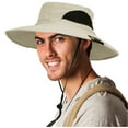 thumbnail image 2 of SUN CUBE Wide Brim Sun Hat Men Women, Mens Fishing Hats Sun UV Protection, Womens Hiking Bucket Hat, Outdoor Summer Safari Beach Boonie, Camping Unisex UPF 50+ Cream Beige, 2 of 7