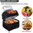 Insulated Lunch Box for Adults 2 Compartment Heavy Duty Black Thermal Lunch Bag Leakproof