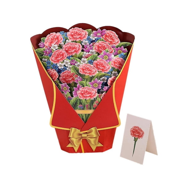 Tarjetas emergentes DENGXMXG con Ramo de flores 3D Tarjeta de felicitación del día de San Valentín Estilo C