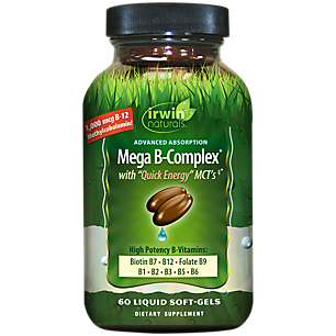 Mega BComplex with Quick Energy MCT's  High Potency B Vitamins (60 Liquid Softgels)