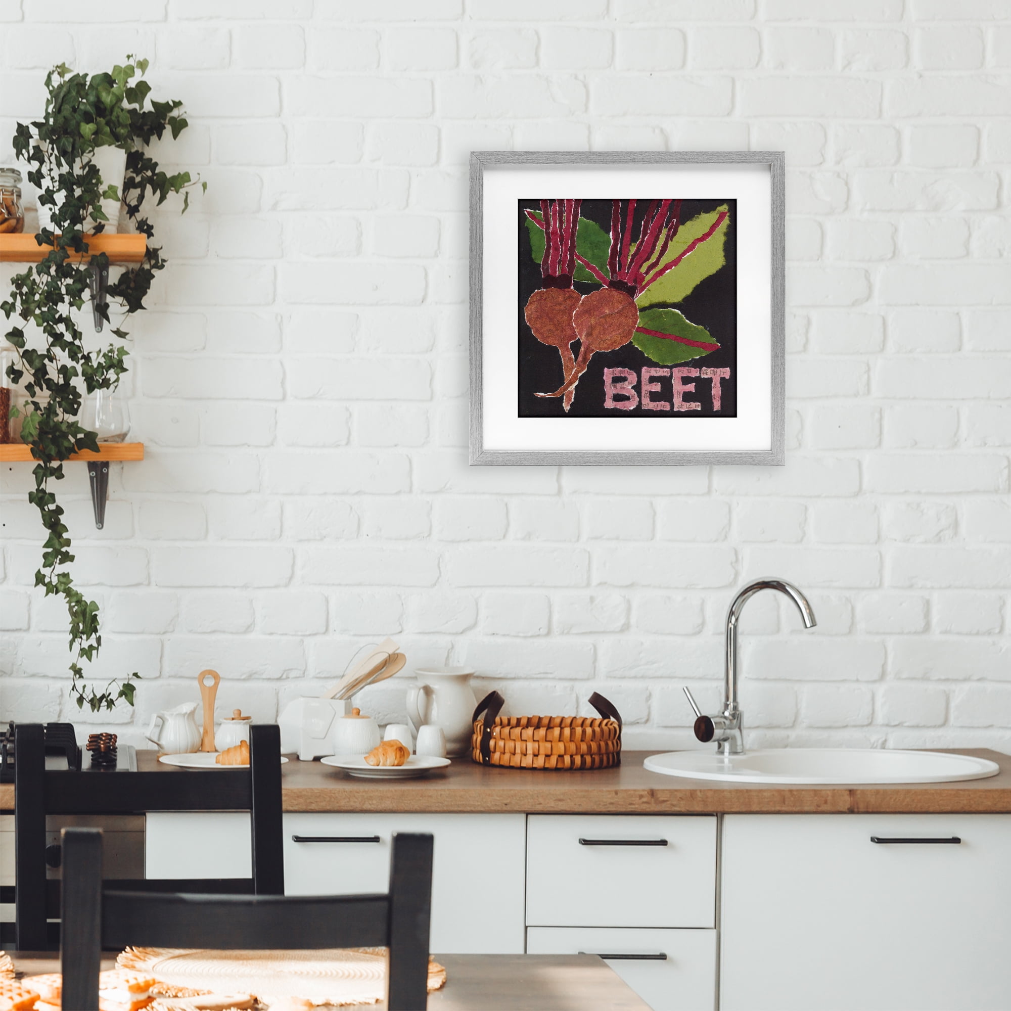 Stupell Industries Beets Root Vegetable Gray Framed Print Under Glass, design by Nancy Overton