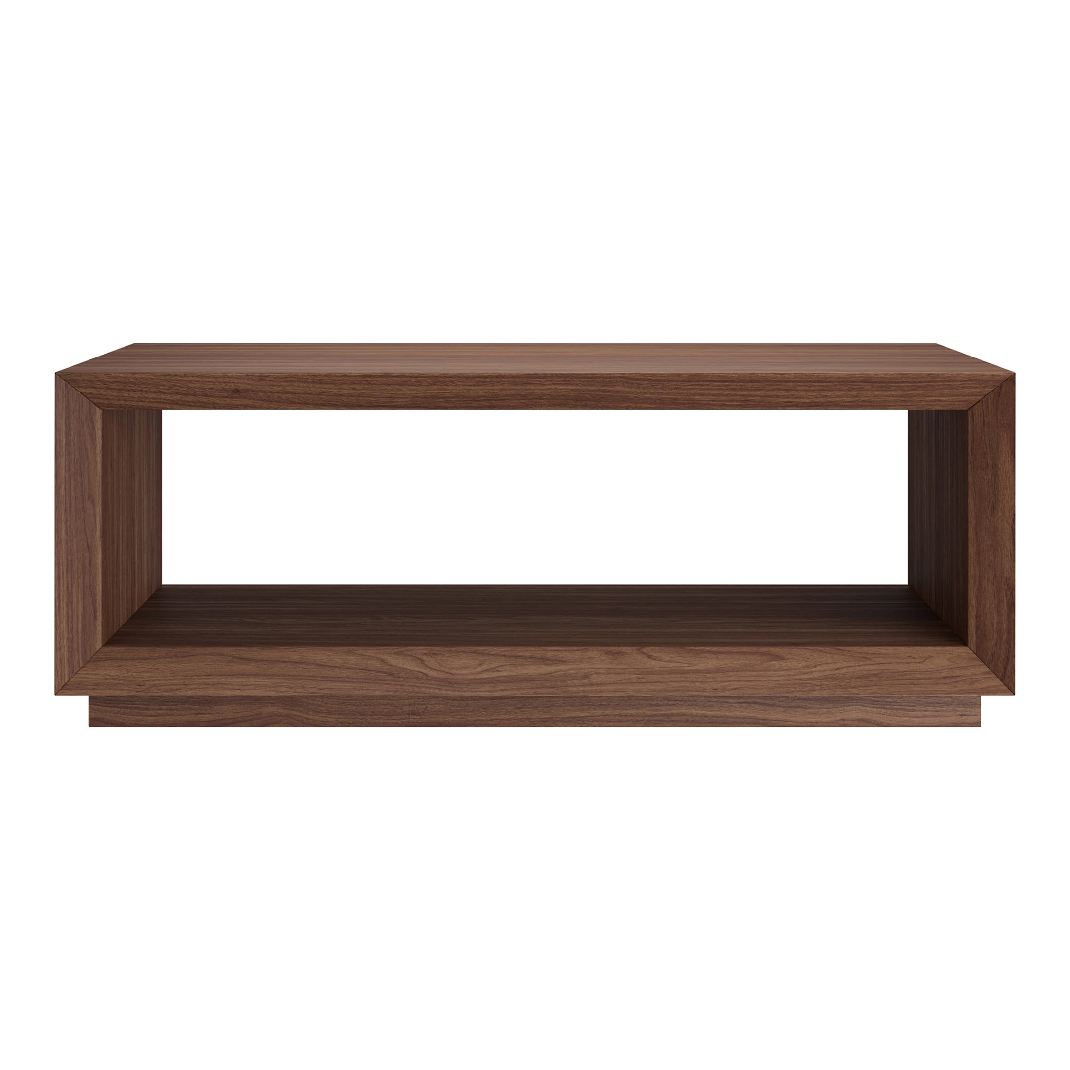 Evelyn&Zoe Modern/Contemporary 48" Wide Satin Walnut Coffee Table