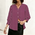thumbnail image 4 of Ounisa Womens 3/4 Sleeve Cardigan V Neck Printed Button Down Spring Summer Fall Casual Stylish Tops S-2XL, 4 of 6