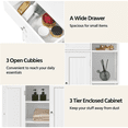 thumbnail image 6 of Alden Design Large Wooden Bathroom Floor Cabinet with Drawer for Living Room, White, 6 of 8