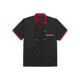 thumbnail image 4 of MSemis Unisex Chef Jacket Men's Chef Coat Short Sleeve Restaurant Kitchen Chef Uniform 0252#Black 4XL, 4 of 5