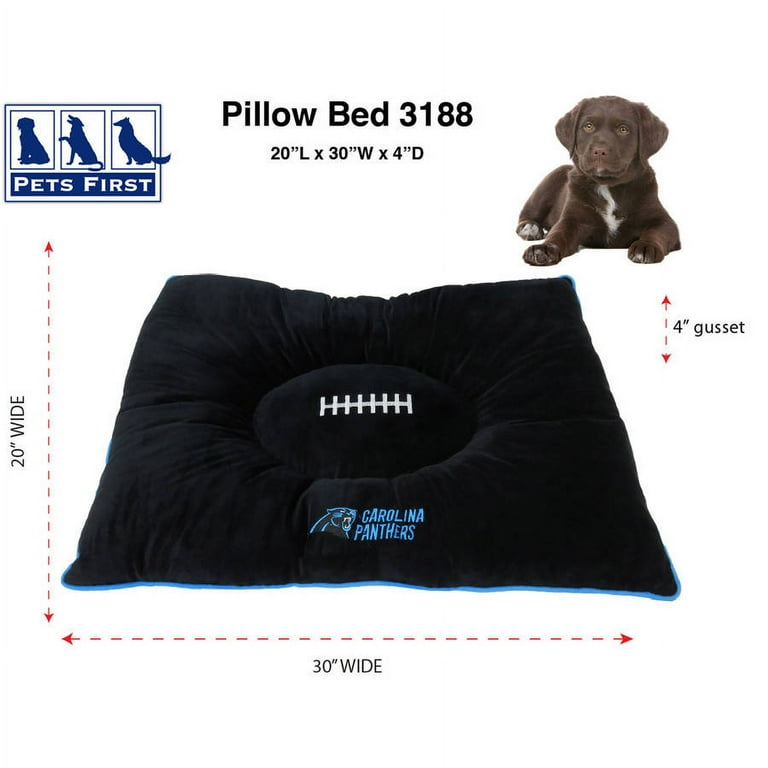 Pets First NFL Carolina Panthers Pillow Bed Mattress Premium