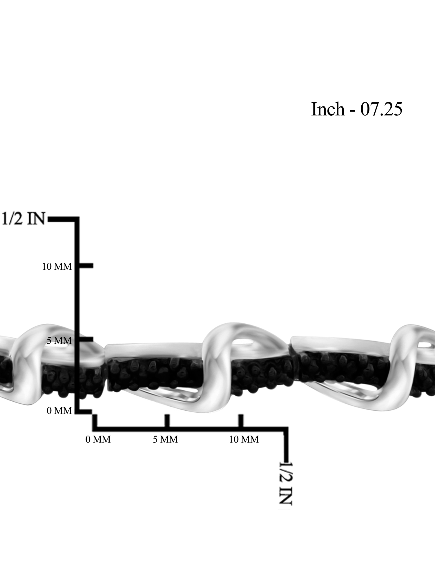 Black Diamond Accent Sterling Silver Fashion Bracelet, 7.25
