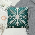 thumbnail image 2 of GOSMITH  Green Christmas Pillow Covers Xmas Snowflakes Rustic Winter Themed Decorative Throw Pillow Cases Outdoor Cushion Covers Farmhouse Sofa Couch Bed Decor, 2 of 5