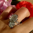 thumbnail image 2 of Raw Aquamarine Ring, Sterling Silver Jewelry, Natural Aquamarine Ring, Antique Ring, Rough Stone Ring, Statement Ring, Rough Jewelry, 2 of 9