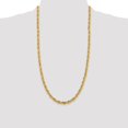 thumbnail image 2 of Diamond2Deal 10K Yellow Gold 5.4 mm Semi-Solid Rope Chain Necklace for Mens 28", 2 of 7