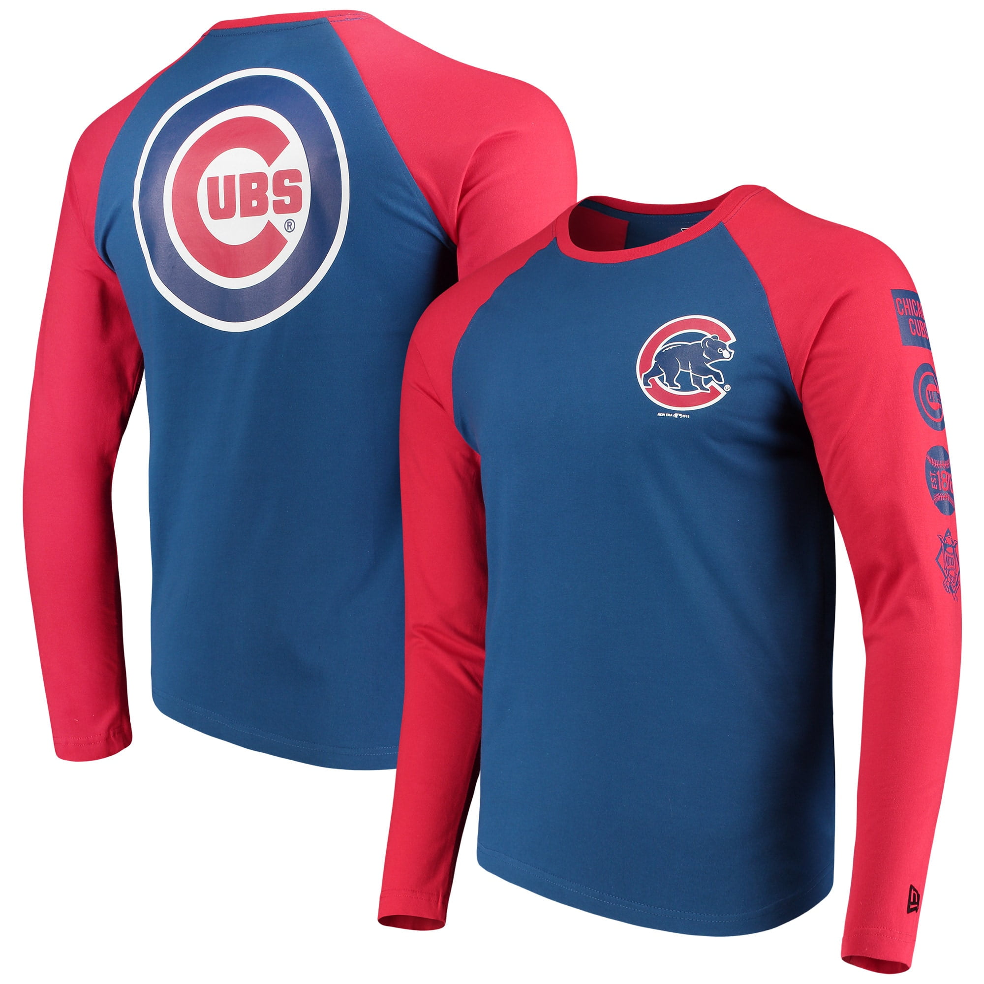 Chicago Cubs New Era Raglan Long Sleeve T-Shirt - Royal/Red - Walmart ...
