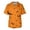 Orange, variant on Men's Halloween Scrub Tops V-Neck Short Sleeve Bat Bone Star Eye Print Medical Workwear with Chest Pocket and Front Pockets Comfortable Pullover Uniform Black L