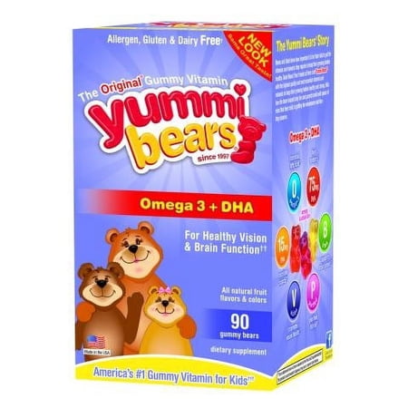 Yummi Bears Omega-3 + DHA Gummies, 90 Ct