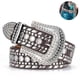 thumbnail image 2 of Cinturón de diamantes de imitación para mujer Cinturón de cuero con tachuelas y brillantes para vaqueros y pantalones café, 2 of 8