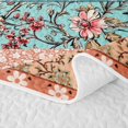 thumbnail image 5 of meiyoeat Boho Floral Quilt King For Girls,Border Print King Coverlet Set,Teal Multicolor,3 Pieces,1 Bedspread and 2 Pillowcases, 5 of 7